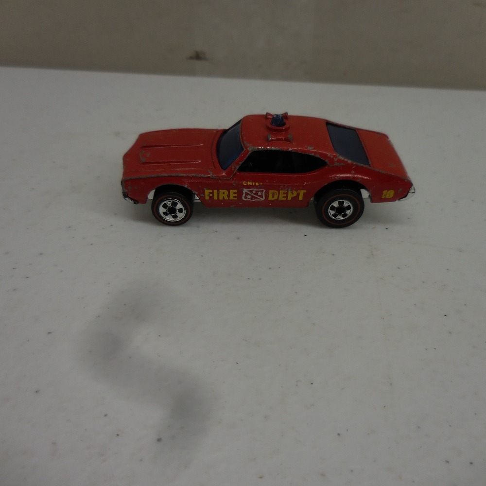 Vintage 1969 Hot Wheels Redline 442 Oldsmobile Chief Fire Dept Red Hong‎ Kong